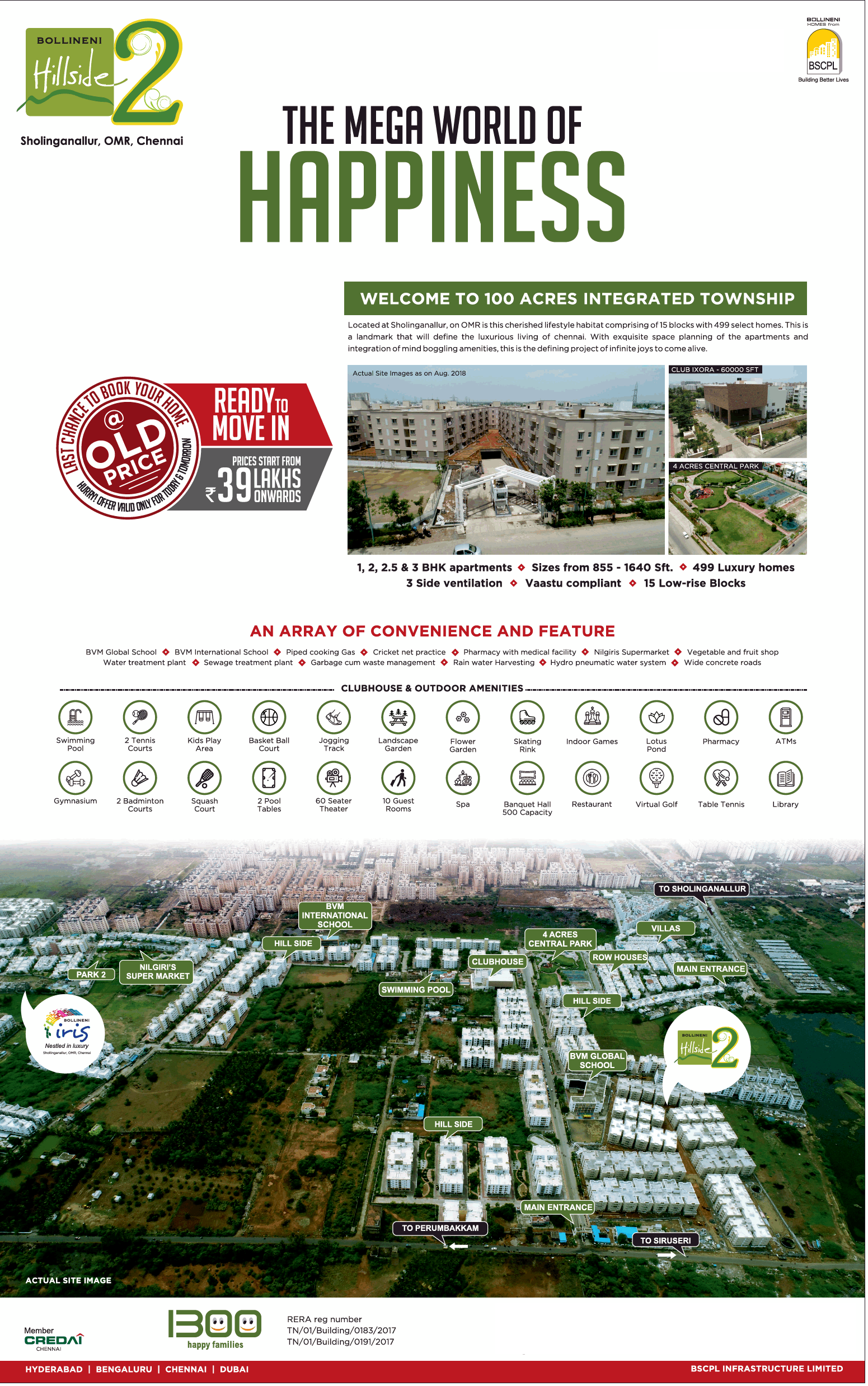 Book an array of convenience and feature at BSCPL Bollineni Hillside in Chennai